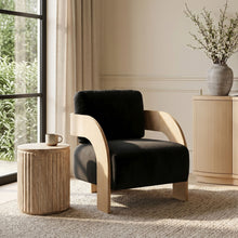 Load image into Gallery viewer, Cedra - Velvet Performance Fabric Upholstered Accent Chair - Natural Frame

