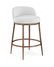 Load image into Gallery viewer, Ferro - Upholstered Counter Stool With Brushed Bronze Base

