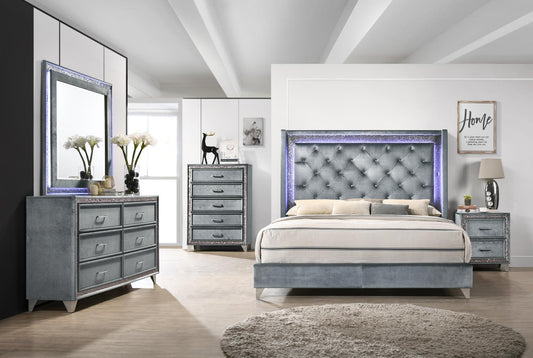 B278 - Velvet Dresser - Gray
