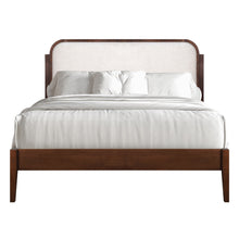 Load image into Gallery viewer, Hawthorne - 5/0 Queen Upholstered Platform Headboard - Walnut / White
