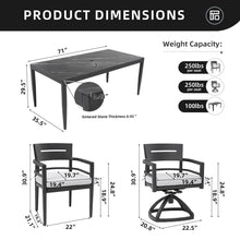 Load image into Gallery viewer, Modern Outdoor Patio Dining Set With Table And Chairs With Sunbrella Cushions

