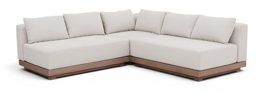Solace - Olefin Performance Fabric 3 Piece Outdoor Patio Modular Sectional (2 Loveseats & Corner Chair)