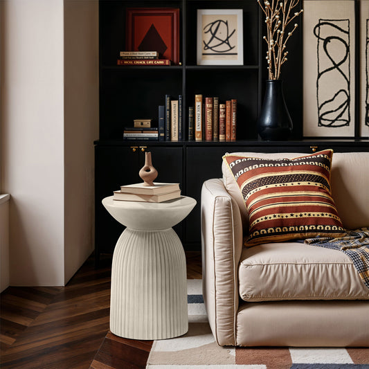 Opani - Concrete End Table - Taupe