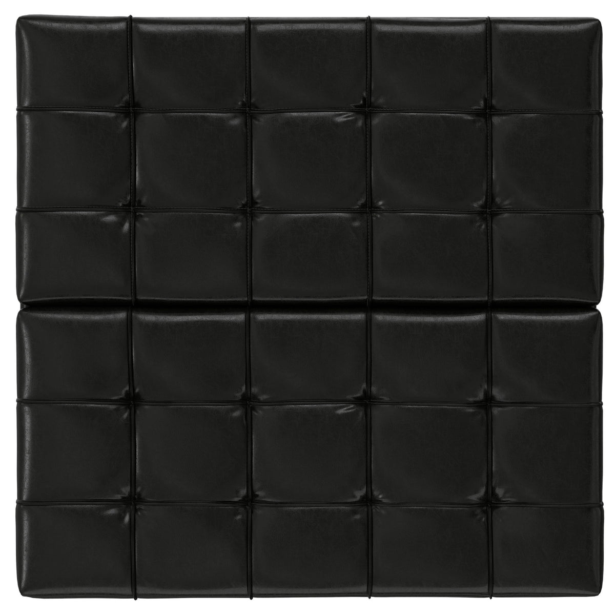 Harrison - Large Square Coffee Table Storage Ottoman - Black - Ego Home Furniture