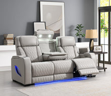 Load image into Gallery viewer, U71 - Power Reclining Sofa With Power Headrest, Reading Light, Massage, Heat, Ambient Lighting - Gray
