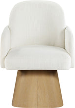 Load image into Gallery viewer, Marlowe - Linen Textured Fabric Upholstered Swivel Dining Arm Chair - Stained Natural
