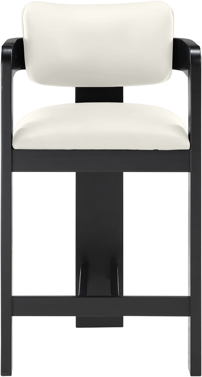 Sacha - Vegan Leather Upholstered Counter Stool With Black Base