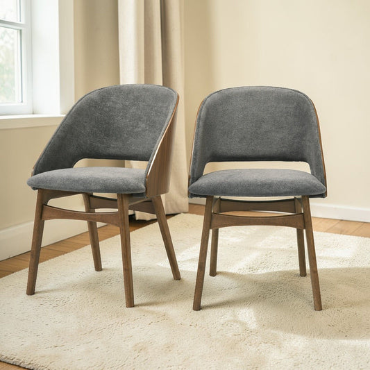 Delmon - Side Chair (Set of 2) - Gray / Walnut
