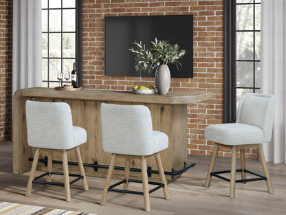 Pagosa - Counter Height Swivel Stool (Set of 2) - English Knotty Oak / Gray