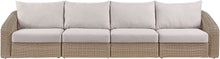 Load image into Gallery viewer, Seacrest - Olefin Water Resistant Fabric And Wicker 4 Piece Outdoor Patio Modular Sofa

