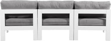 Load image into Gallery viewer, Nizuc - Outdoor Patio 3 Seat Armless Modular Sofa With White Frame
