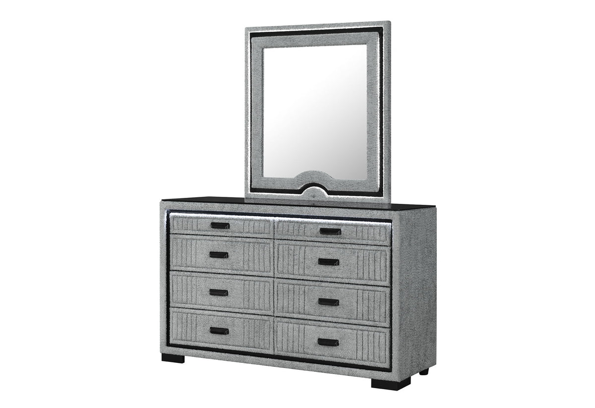 Isabella - Mirror With LED - Gray