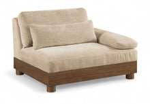 Load image into Gallery viewer, Turin - Chenille Fabric Upholstered Modular Arm Chair - Walnut Base
