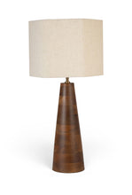 Load image into Gallery viewer, Juniper - Mango Wood Base And Linen Textured Fabric Shade Table Lamp
