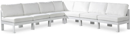 Nizuc - Outdoor Patio 7 Piece Modular Sectional With White Frame
