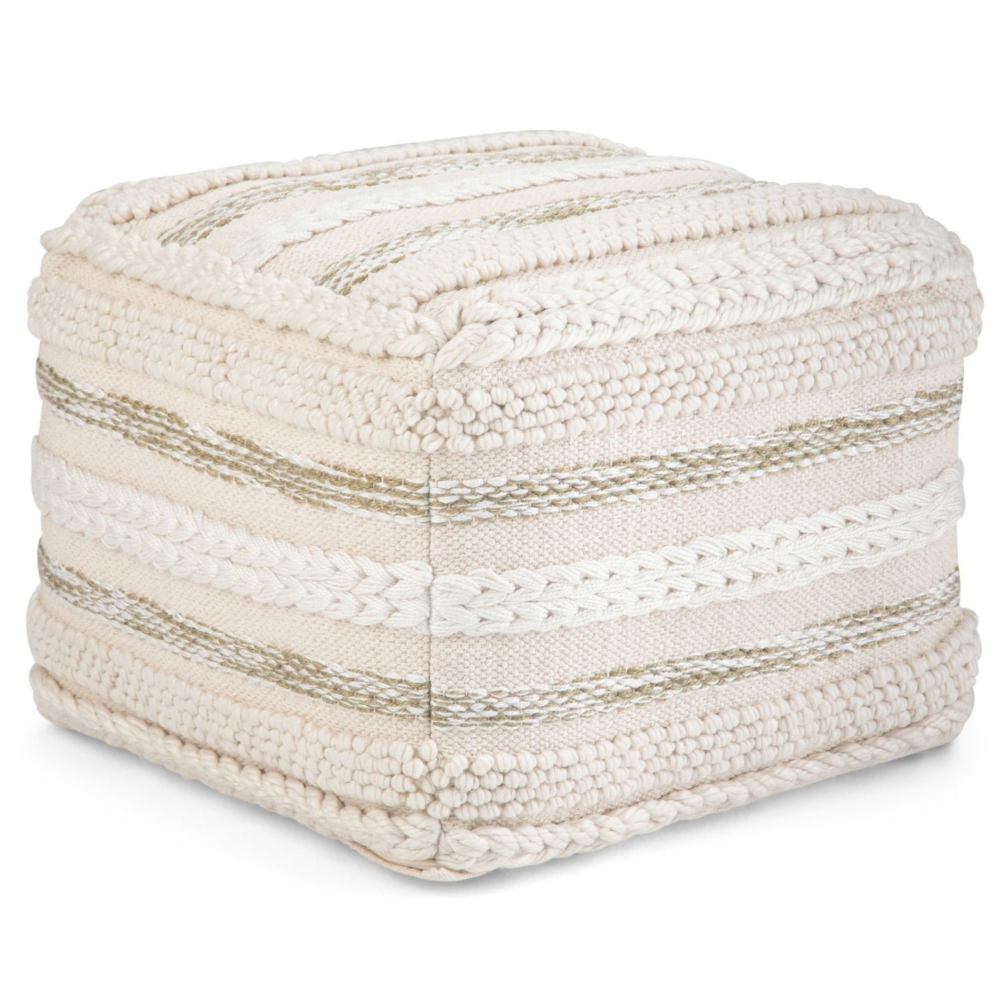 Sommer - Square Pouf - Off White