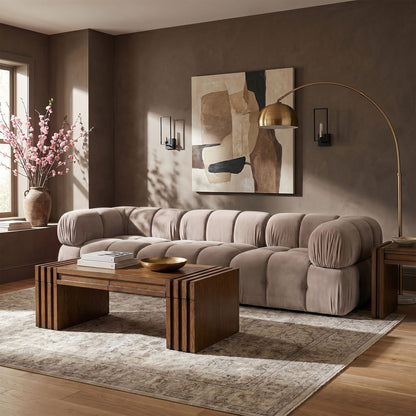 Orin - Velvet Performance Fabric Upholstered 3 Piece Modular Sofa
