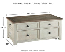 Load image into Gallery viewer, Bolanburg - Lift Top Cocktail Table - White / Brown / Beige
