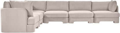 Hammond - Velvet Performance Fabric Upholstered 6 Piece Corner Sectional
