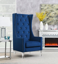 Load image into Gallery viewer, D2091 - High Back Velvet Wing Chair With Acrylic Legs
