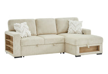 Load image into Gallery viewer, U0222 - Sofa Bed Chaise With Lift Table, Bookcase Base, 2 Stools And 1 Pillow - Cream
