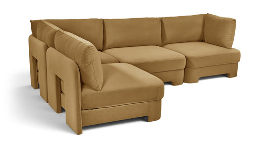 Hammond - Velvet Performance Fabric Upholstered 4 Piece Armless Sectional - Ego Home Furniture