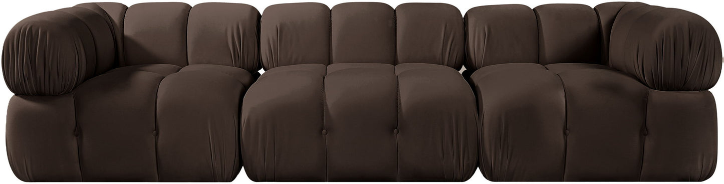 Orin - Velvet Performance Fabric Upholstered 3 Piece Modular Sofa