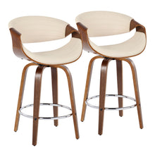 Load image into Gallery viewer, Symphony - Mid Century Modern Fixed Height Counter Stool &amp; Swivel With Round Footrest (Set of 2)
