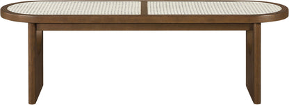 Canovia - Solid Wood And Faux Cane Bench