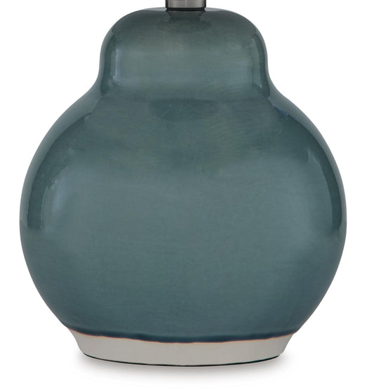 Byronburg - Ceramic Table Lamp - Blue / Beige