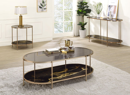 Fiorella - Marble Print Glass Table - Ego Home Furniture