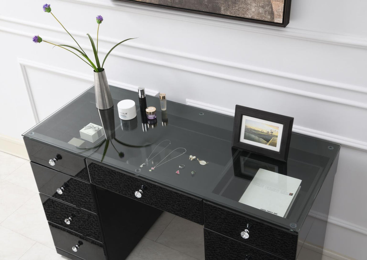 G-316 - Glamour Dresser & Stool - Black