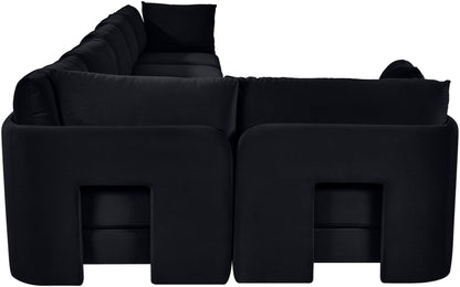 Hammond - Velvet Performance Fabric Upholstered 6 Piece L-Shaped Sectional