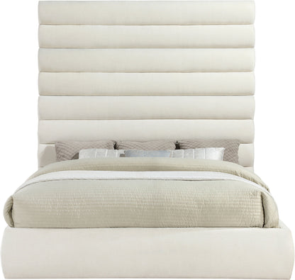 Adam - Chenille Fabric Bed With 89" Headboard