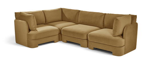 Hammond - Velvet Performance Fabric Upholstered 4 Piece Sectional - Ego Home Furniture