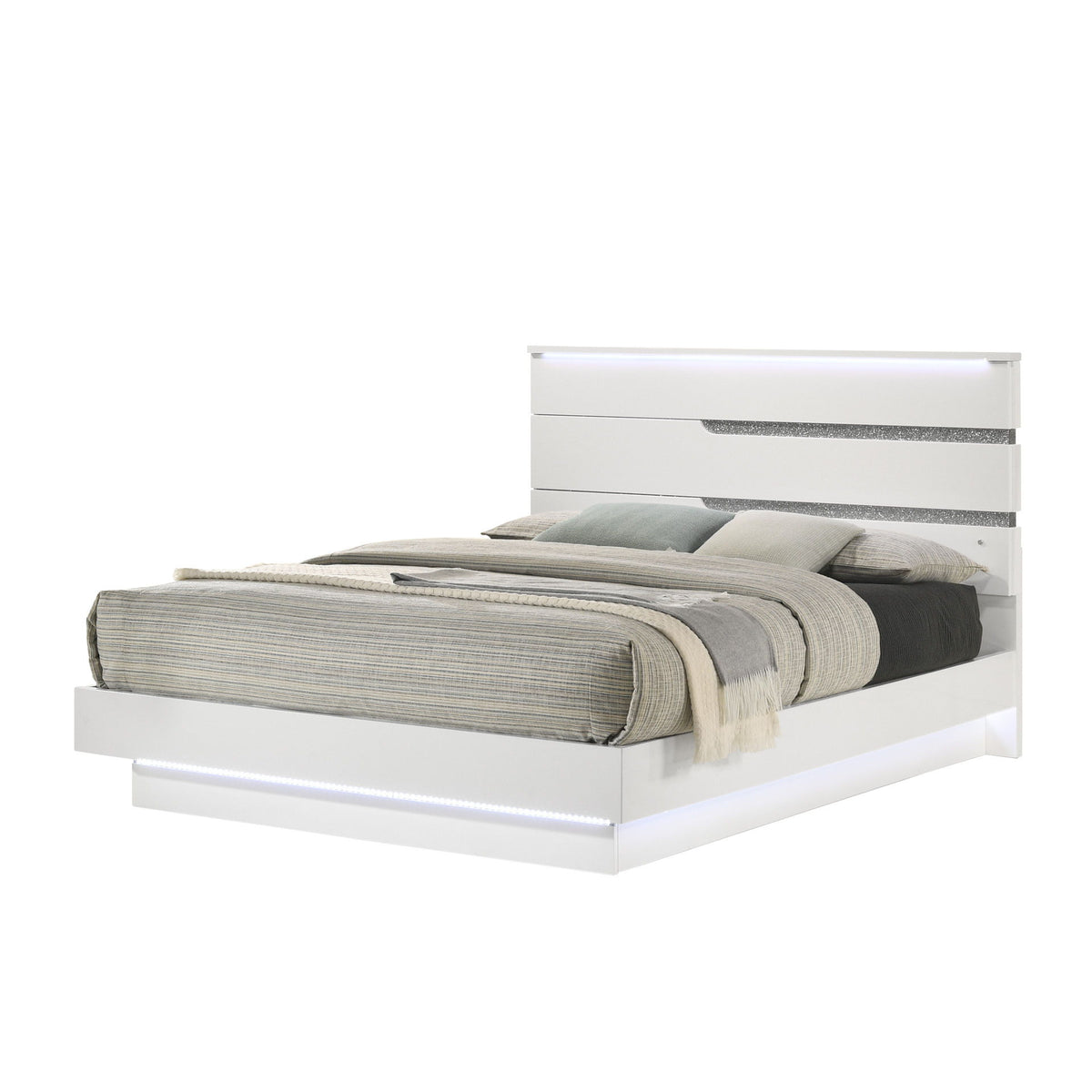 Paradox - 5/0 Queen Panel Rails & Slats - White