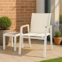 Load image into Gallery viewer, Nizuc - Outdoor Patio Dining Arm Chair With White Frame And Gray Arms (Set of 2)
