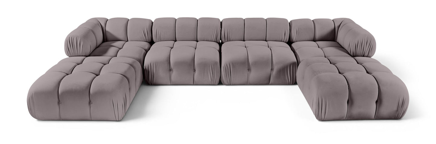 Orin - Velvet 6 Piece Modular Double Chaise Sectional
