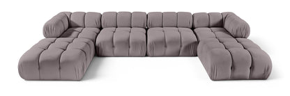 Orin - Velvet 6 Piece Modular Double Chaise Sectional