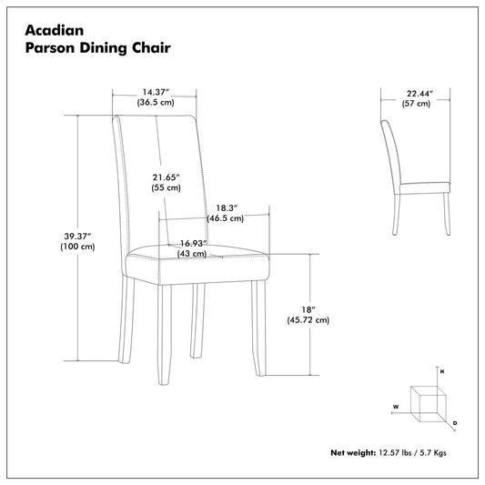 Acadian - Parson Dining Chair (Set of 2) - Tanners Brown - Ego Home Furniture