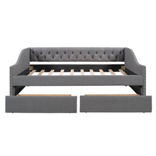 Load image into Gallery viewer, Upholstered Daybed With Two Drawers, Wood Slat Support
