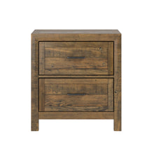 Load image into Gallery viewer, Rustic 2 Drawer Nightstand - Brown - Wood
