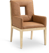 Load image into Gallery viewer, Gwendolyn - Faux Leather Dining Arm Chair With Natural Frame
