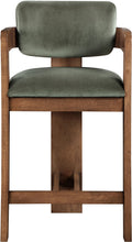 Load image into Gallery viewer, Sacha - Velvet Stool With Brown Base
