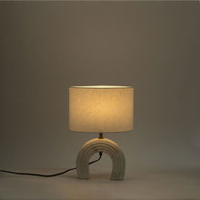 Load image into Gallery viewer, Lithos - Genuine Marble Base And Linen Textured Fabric Shade Table Lamp
