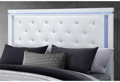 Alina - Queen Bed Headboard With LED - White