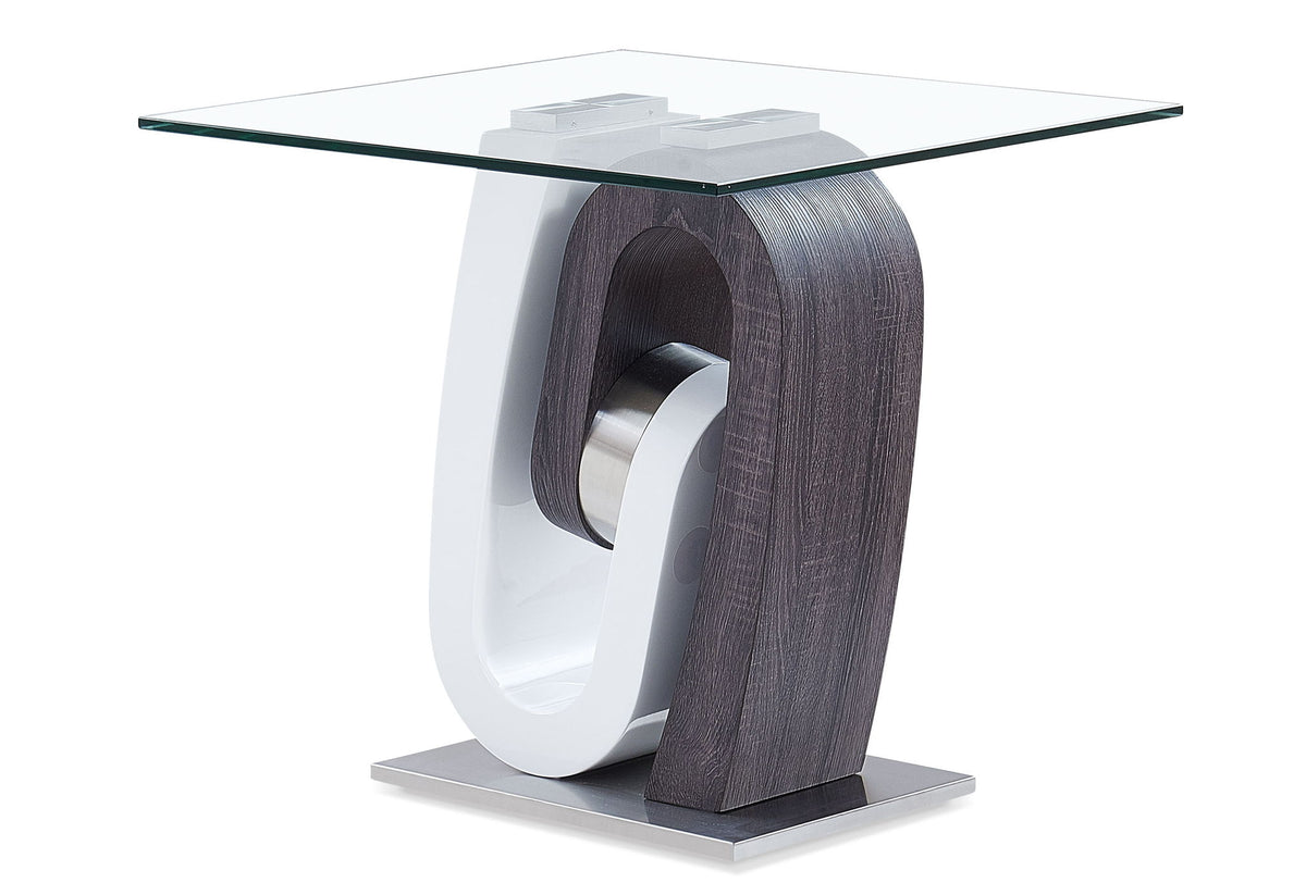 T4127 - End Table Base - Silver / Dark Gray