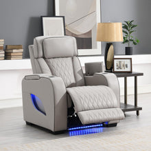 Load image into Gallery viewer, U71 - Power Reclining With Power Headrest, Massage, Heat, Ambient Lighting, Storage Arms / USB And Wireless Charger - Gray

