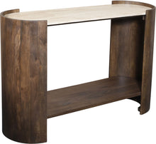 Load image into Gallery viewer, Solstice - Travertine And Mango Wood Table
