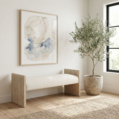 Hickory - Fabric Upholstered Bench - Natural Frame
